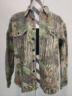 Vintage 90s Rattlers Brand Realtree Camouflage Heavyweight Button Up